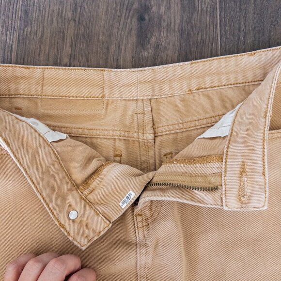 Princess Polly Low Rise Denim Micro Mini Skirt in Khaki, Size US 6 - Picture 4 of 5